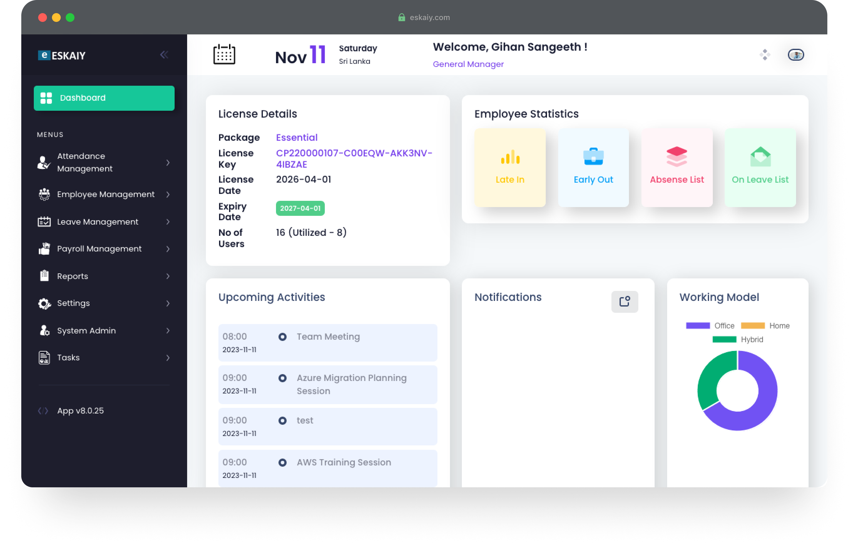Eskayi Dashboard image