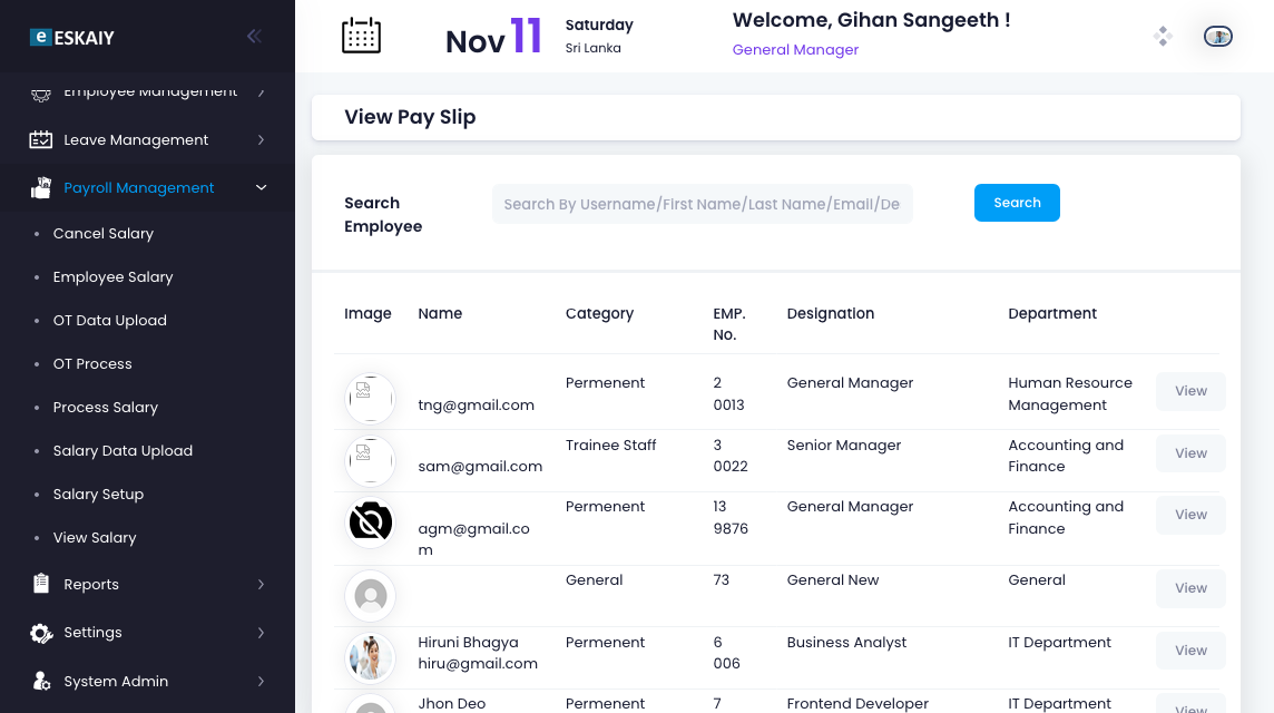 hr payroll screenshot